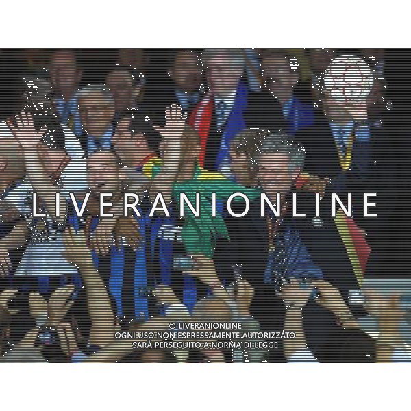 Champions League 2009/2010 Finale Madrid (Santiago Bernabeu) - 22.05.2010 FC Bayern Monaco- FC Inter Nella Foto:MOURINHO JOSE\'-MAICON -SNEIJDER WESLEY /Ph.Vitez-Ag. Aldo Liverani