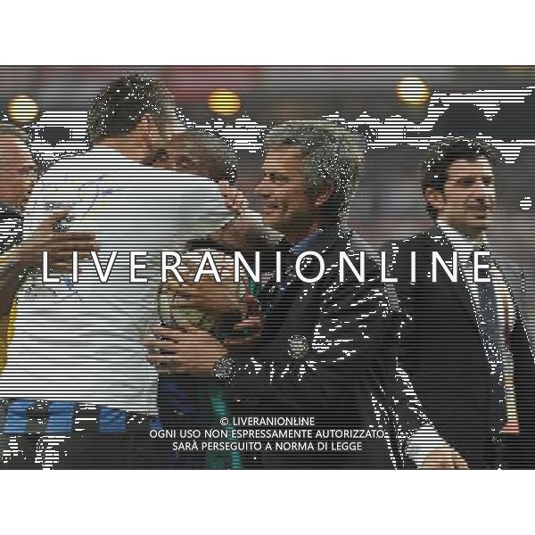 Champions League 2009/2010 Finale Madrid (Santiago Bernabeu) - 22.05.2010 FC Bayern Monaco- FC Inter Nella Foto:MOURINHO JOSE\'-MATERAZZI MARCO-ETO\'O SAMUEL /Ph.Vitez-Ag. Aldo Liverani