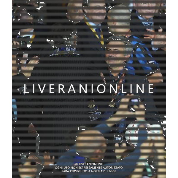 Champions League 2009/2010 Finale Madrid (Santiago Bernabeu) - 22.05.2010 FC Bayern Monaco- FC Inter Nella Foto:MOURINHO JOSE\'-MORATTI MASSIMO /Ph.Vitez-Ag. Aldo Liverani