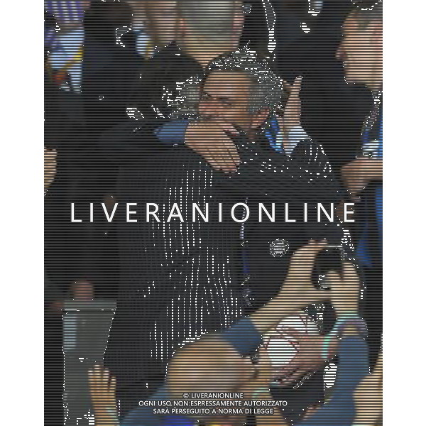Champions League 2009/2010 Finale Madrid (Santiago Bernabeu) - 22.05.2010 FC Bayern Monaco- FC Inter Nella Foto:MOURINHO JOSE\'-MORATTI MASSIMO /Ph.Vitez-Ag. Aldo Liverani