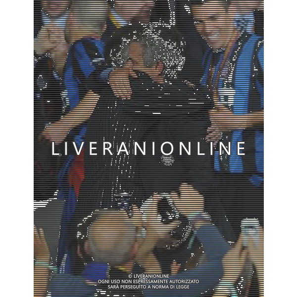 Champions League 2009/2010 Finale Madrid (Santiago Bernabeu) - 22.05.2010 FC Bayern Monaco- FC Inter Nella Foto:MOURINHO JOSE\'-MORATTI MASSIMO /Ph.Vitez-Ag. Aldo Liverani