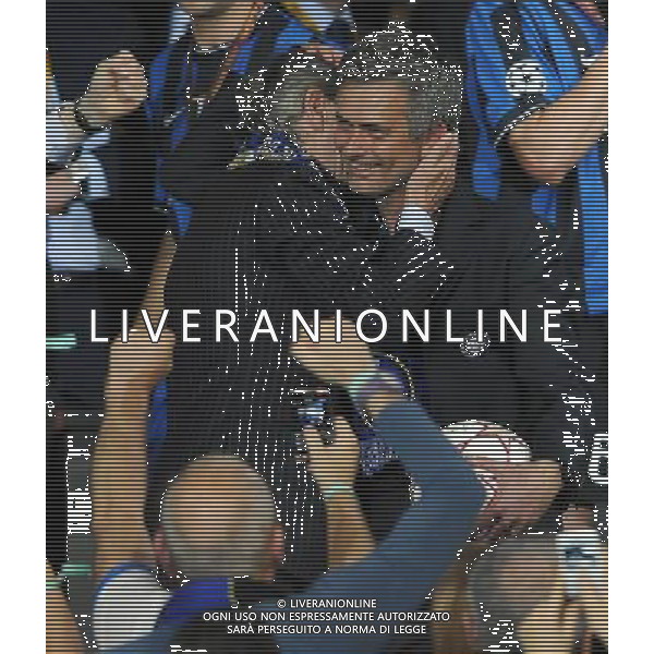 Champions League 2009/2010 Finale Madrid (Santiago Bernabeu) - 22.05.2010 FC Bayern Monaco- FC Inter Nella Foto:MOURINHO JOSE\'-MORATTI MASSIMO /Ph.Vitez-Ag. Aldo Liverani