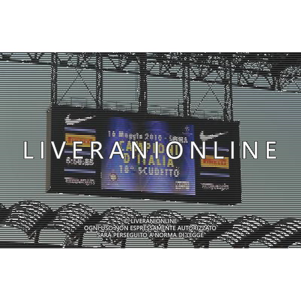 MILANO STADIO MEAZZA SI SANSIRO 23/05/2010 FESTEGGIAMENTI DEI GIOCATORI DELL\' INTER CON I TIFOSI PER LA CONQUISTA DELLA COPPA DELLA CHAMPIONS LEAGUE DOPO IL RIENTRO DA MADRID NELLA FOTO IL TABELLONE LUMINOSO ©ROMANO/AGENZIA ALDO LIVERANI SAS