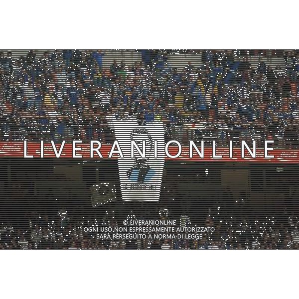 MILANO STADIO MEAZZA SI SANSIRO 23/05/2010 FESTEGGIAMENTI DEI GIOCATORI DELL\' INTER CON I TIFOSI PER LA CONQUISTA DELLA COPPA DELLA CHAMPIONS LEAGUE DOPO IL RIENTRO DA MADRID NELLA FOTO STRISCIONE DEI TIFOSI PER FACCHETTI ©ROMANO/AGENZIA ALDO LIVERANI SAS
