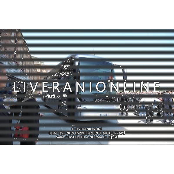 23-05-2010 Venaria Reale (To) Sport-Calcio Nazionale Italiana alla Reggia di Venaria Reale Nella foto: Il Pulmann della Nazionale lascia la reggia ©Manuela Viganti/ALDO LIVERANI