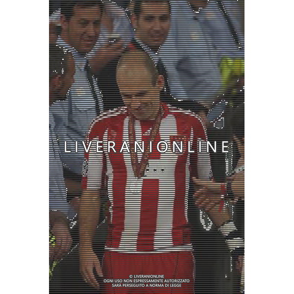 firo CALCIO SPORT Fu§ball Fussball 22.05.2010 Champions League Finale BAYERN MONACO INTER FC Bayern MŸnchen - Inter Mailand, 0:2 Champions League Sieger Inter Mailand nella foto Arjen Robben ph:firosportfoto/ALDO LIVERANI ITALY ONLY