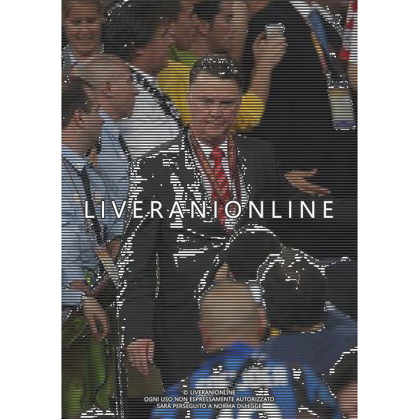 firo CALCIO SPORT Fu§ball Fussball 22.05.2010 Champions League Finale BAYERN MONACO INTER FC Bayern MŸnchen - Inter Mailand, 0:2 Champions League Sieger Inter Mailand nella foto delusione Louis van Gaal ph:firosportfoto/ALDO LIVERANI ITALY ONLY