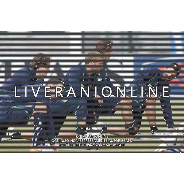 23-05-2010 Sestriere (TO) Allenamento Nazionale Pre Mondiale 2010 Nella foto: De Rossi Pirlo e Gattuso ©falzone/ALDO LIVERANI