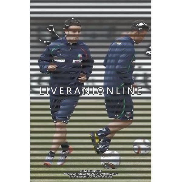23-05-2010 Sestriere (TO) Allenamento Nazionale Pre Mondiale 2010 Nella foto: Cossu Quagliarella ©falzone/ALDO LIVERANI