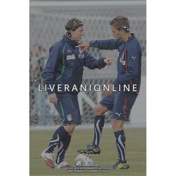 23-05-2010 Sestriere (TO) Allenamento Nazionale Pre Mondiale 2010 Nella foto: Montolivo Criscito ©falzone/ALDO LIVERANI