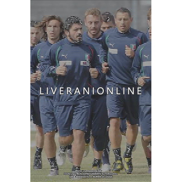 23-05-2010 Sestriere (TO) Allenamento Nazionale Pre Mondiale 2010 Nella foto: Pirlo Gattuso De Rossi e Palombo ©falzone/ALDO LIVERANI