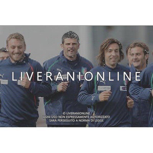 23-05-2010 Sestriere (TO) Allenamento Nazionale Pre Mondiale 2010 Nella foto: De Rossi Iaquinta Pirlo e Gilardino ©falzone/ALDO LIVERANI