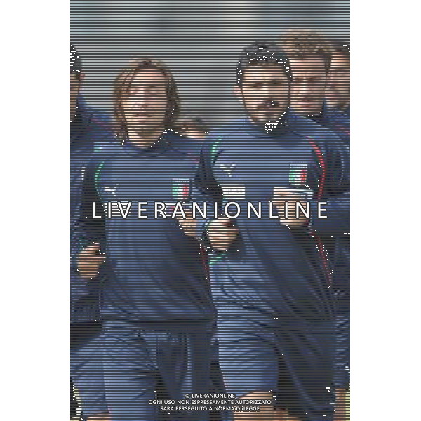 23-05-2010 Sestriere (TO) Allenamento Nazionale Pre Mondiale 2010 Nella foto: Pirlo - Gattuso ©falzone/ALDO LIVERANI