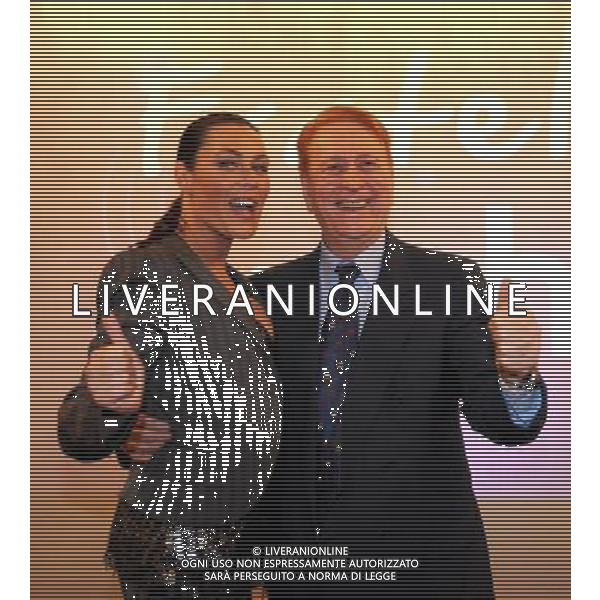 MILANO 26/5/2010 PRINCIPE DI SAVOIA P.zza della REPUBBLICA PRESENTAZIONE DEL NUOVO PROGRAMMA TELEVISIVO: \'FRATELLI DI DALHIA\' NELLA FOTO ALDO BISCARDI E SARA VENTURA FOTO ROMANO/AG ALDO LIVERANI