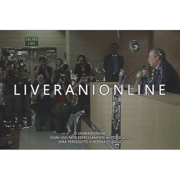 Madrid - FLORENTINO PEREZ ( Presidente del Real Madrid calcio) DURANTE LA CONFERENZA STAMPA DOVE HA CONFERMATO CHE IL NUOVO ALLENATORE DELLA SQUADRA SARA\' JOSE\' MOURINHO © Cesar Cebolla - Alfaqui - Ag. Aldo Liverani sas ITALY ONLY