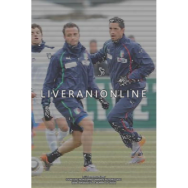 Sestriere 30-05-2010 Preparazione Nazionale Italiana Amichevole Nazionale Italiana Nella Foto: Pazzini- Borriello AG ALDO LIVERANI