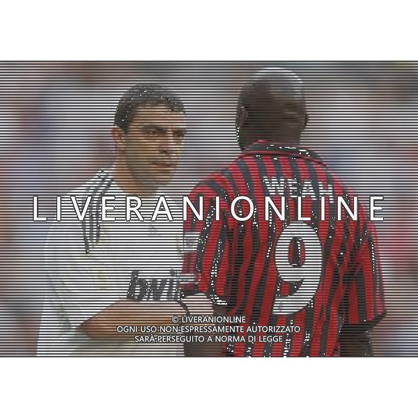 AC Milan\'s George Weah and Real Madrid\'s Manuel Sanchis during corazon classic friendly veterans match. May 30, 2010. Photo: Alvaro / Alter / ALFAQUI ©AG . ALDO LIVERANI SAS ONLY ITALY