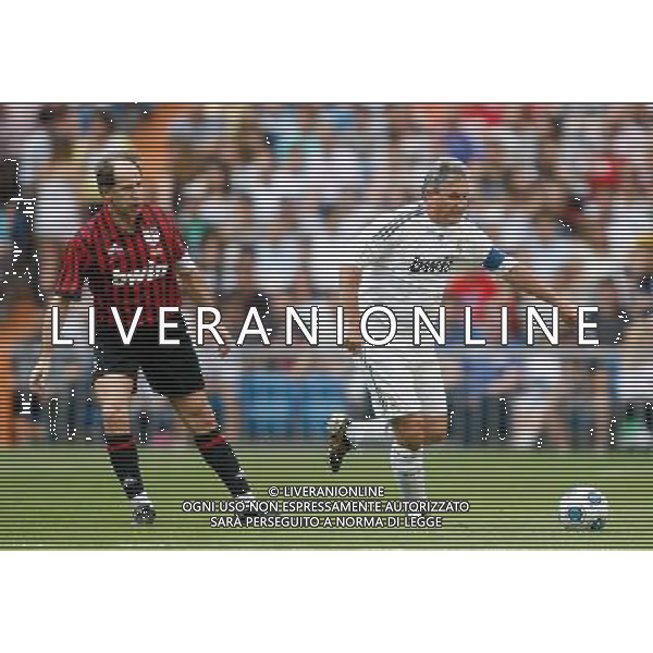 AC Milan\'s Franco Baresi and Real Madrid\'s Carlos Santillana during corazon classic friendly veterans match. May 30, 2010. Photo: Alvaro / Alter / ALFAQUI ©AG . ALDO LIVERANI SAS ONLY ITALY
