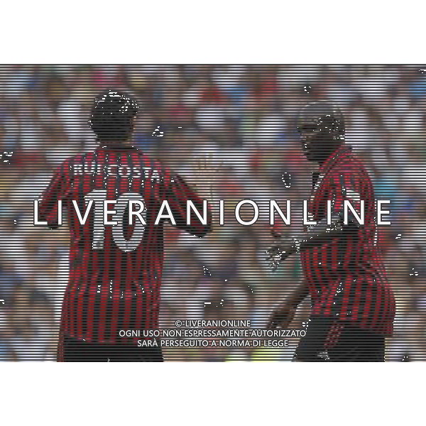 Madrid (30/05/10).- Estadio Santiago Bernabeu. Corazon Classic Match 2010 Real Madrid Veteranos 4- Milan Glorie 3 Rui Costa y George Weah. Photo: Alex Cid-Fuentes/ ALFAQUI ©AG . ALDO LIVERANI SAS ONLY ITALY