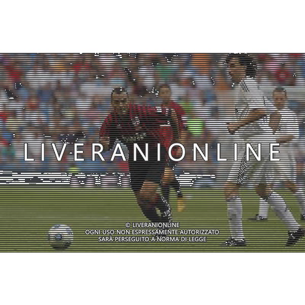 Madrid (30/05/10).- Estadio Santiago Bernabeu. Corazon Classic Match 2010 Real Madrid Veteranos 4- Milan Glorie 3 Cafu y Jose Emilio Amavisca. Photo: Alex Cid-Fuentes/ ALFAQUI ©AG . ALDO LIVERANI SAS ONLY ITALY