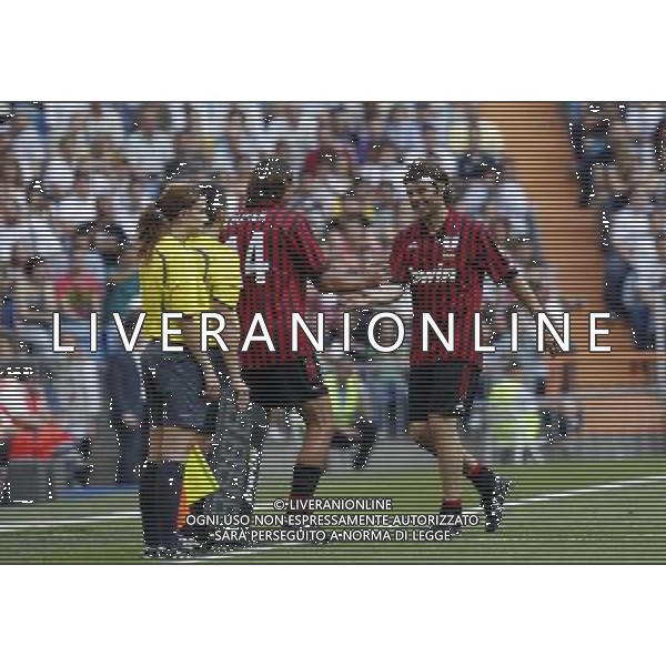 Madrid (30/05/10).- Estadio Santiago Bernabeu. Corazon Classic Match 2010 Real Madrid Veteranos 4- Milan Glorie 3 Zvonimir Boban y Diego Fuser. Photo: Alex Cid-Fuentes/ ALFAQUI ©AG . ALDO LIVERANI SAS ONLY ITALY