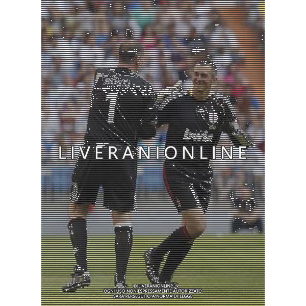 Madrid (30/05/10).- Estadio Santiago Bernabeu. Corazon Classic Match 2010 Real Madrid Veteranos 4- Milan Glorie 3 Sebastiano Rossi y Simone Braglia. Photo: Alex Cid-Fuentes/ ALFAQUI ©AG . ALDO LIVERANI SAS ONLY ITALY