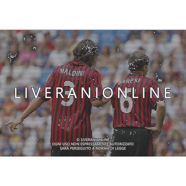 Madrid (30/05/10).- Estadio Santiago Bernabeu. Corazon Classic Match 2010 Real Madrid Veteranos 4- Milan Glorie 3 Paolo Maldini y Franco Baresi. Photo: Alex Cid-Fuentes/ ALFAQUI ©AG . ALDO LIVERANI SAS ONLY ITALY