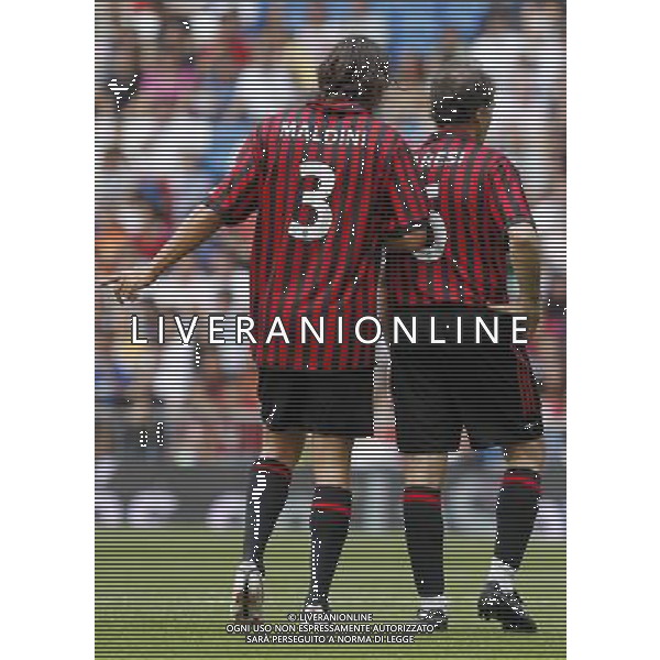 Madrid (30/05/10).- Estadio Santiago Bernabeu. Corazon Classic Match 2010 Real Madrid Veteranos 4- Milan Glorie 3 Paolo Maldini y Franco Baresi. Photo: Alex Cid-Fuentes/ ALFAQUI ©AG . ALDO LIVERANI SAS ONLY ITALY