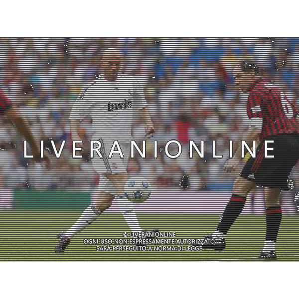 Madrid (30/05/10).- Estadio Santiago Bernabeu. Corazon Classic Match 2010 Real Madrid Veteranos 4- Milan Glorie 3 Zinedine Zidane y Franco Baresi. Photo: Alex Cid-Fuentes/ ALFAQUI ©AG . ALDO LIVERANI SAS ONLY ITALY
