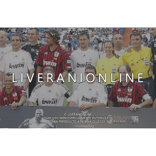 Madrid (30/05/10).- Estadio Santiago Bernabeu. Corazon Classic Match 2010 Real Madrid Veteranos 4- Milan Glorie 3 Carlos Alonso Santillana, Manolo Sanchis y Franco Baresi. Photo: Alex Cid-Fuentes/ ALFAQUI ©AG . ALDO LIVERANI SAS ONLY ITALY