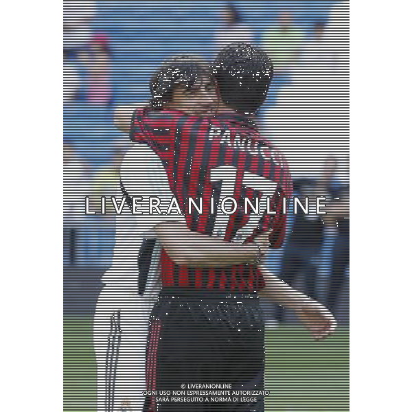 Madrid (30/05/10).- Estadio Santiago Bernabeu. Corazon Classic Match 2010 Real Madrid Veteranos 4- Milan Glorie 3 Emilio Amavisca y Cristian Panucci. Photo: Alex Cid-Fuentes/ ALFAQUI ©AG . ALDO LIVERANI SAS ONLY ITALY