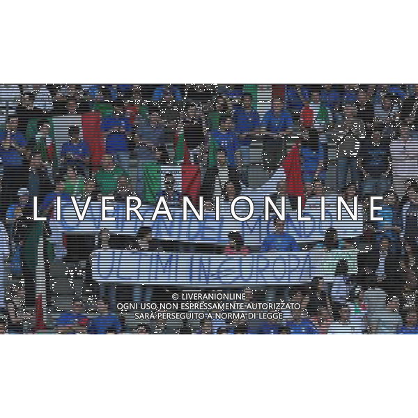 Amichevole Bruxelles - 03.05.2010 Italia-Messico Nella Foto:striscione polemico italia /Ph.Vitez-Ag. Aldo Liverani