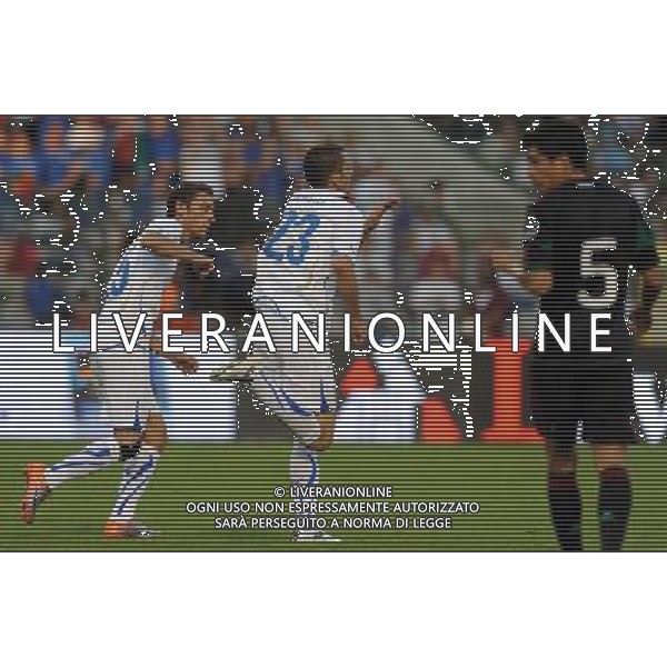 Amichevole Bruxelles - 03.05.2010 Italia-Messico Nella Foto:bonucci esulta con marchisio /Ph.Vitez-Ag. Aldo Liverani