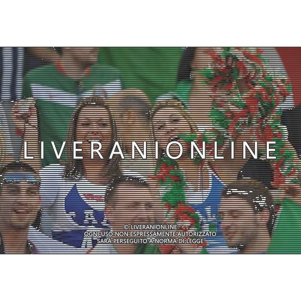 (100604) -- BRUSSELS, June 4,2010 () -- Italian fans cheer during the international friendly soccer match between Italy and Mexico in Brussels, capital of Belgium, June 3, 2010. Mexico won 2-1. (/Wu Wei)(wll) - Xinhua/Photoshot - Ag. Aldo Liverani sas ITALY ONLY FANS NAZIONALE ITALIA CALCIO AMICHEVOLE CALCIO ITALIA vs MESSICO A BRUXELLES