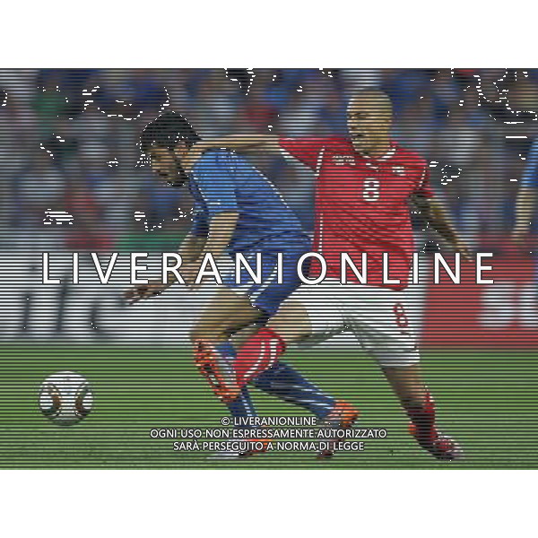 Svizzera - Italia Amichevole Nazionale Pre-mondiale a Ginevra 05/06/2010 nella foto inler e gennaro gattuso ©Luzzani/Agenzia Aldo Liverani Sas