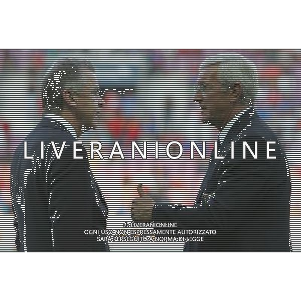 Ginevra (CH) 05-06-2010 Amichevole pre mondiali svizzera-italia 1:1 nella foto marcello lippi e ottmar hitzfeld ph marco luzzani/ag aldo liverani s.a.s.