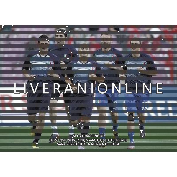 Ginevra (CH) 05-06-2010 Amichevole pre mondiali svizzera-italia 1:1 nella foto fabio cannavaro, vincenzo iaquinta, gianluigi buffon, daniel de rossi e claudio marchisio ph marco luzzani/ag aldo liverani s.a.s.