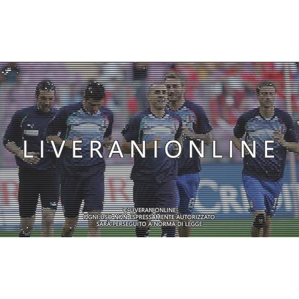 Ginevra (CH) 05-06-2010 Amichevole pre mondiali svizzera-italia 1:1 nella foto fabio cannavaro, vincenzo iaquinta, gianluigi buffon, daniel de rossi e claudio marchisio ph marco luzzani/ag aldo liverani s.a.s.