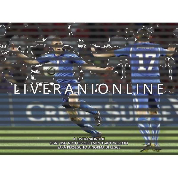 Ginevra (CH) 05-06-2010 Amichevole pre mondiali svizzera-italia 1:1 nella foto giorgio chielini e angelo palombo ph marco luzzani/ag aldo liverani s.a.s.