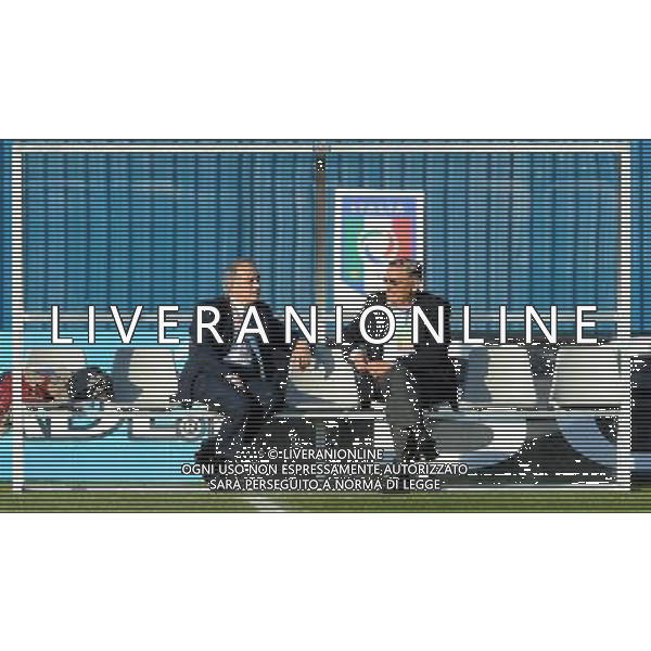 Campionati Mondiali Sud Africa 2010 Irene-Johannesburg - 09.06.2010 Allenamento e Coferenza Stampa Nazionale Italiana Nella Foto: Il presidente della Federcalcio, Giancarlo Abete con gigi Riva /Ph.Vitez-Ag. Aldo Liverani