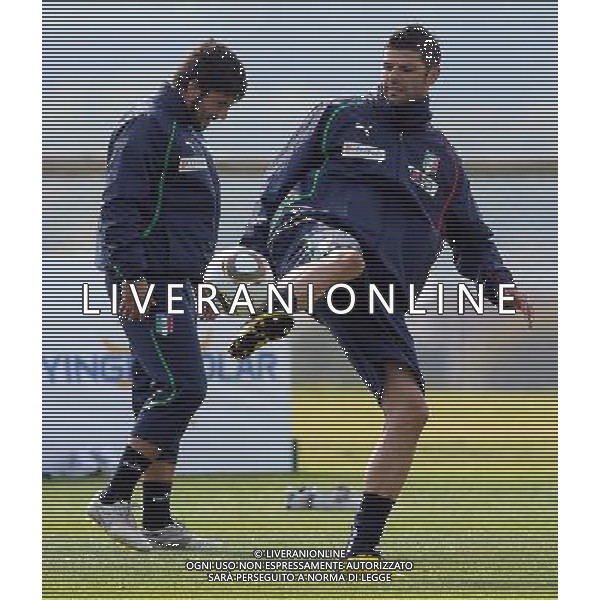 Campionati Mondiali Sud Africa 2010 Irene-Johannesburg - 10.06.2010 Allenamento e Coferenza Stampa Nazionale Italiana Nella Foto:Vincenzo Iaquinta-Gattuso Gennaro /Ph.Vitez-Ag. Aldo Liverani