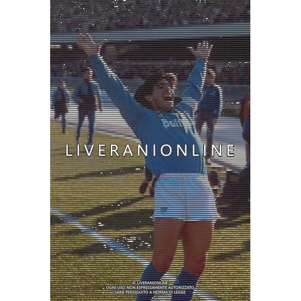 NAPOLI CALCIO NELLA FOTO DIEGO ARMANDO MARADONA AGENZIA ALDO LIVERANI