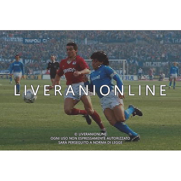 NAPOLI CALCIO NELLA FOTO DIEGO ARMANDO MARADONA CON FERRI AGENZIA ALDO LIVERANI