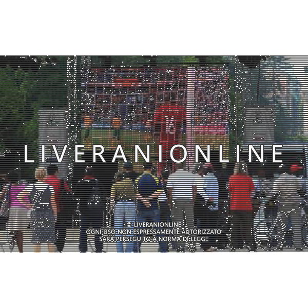 MILANO 11/6/2010 MAXISCHERMO IN PIAZZA DEL CANNONE PER SEGUIRE LA PARTITA D\' ESORDIO DEI MONDIALI DI CALCIO IN SUD AFRICA: -SUD AFRICA-MESSICO- FOTO ROMANO/AG ALDO LIVERANI