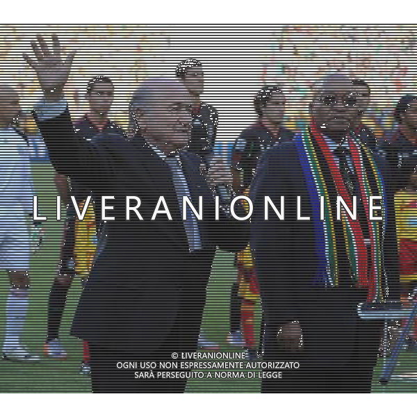 Fifa World Cup Sud Africa 2010 Match #1 Johannesburg (Soccer City Stadium) - 11.06.2010 Sud Africa-Messico Nella Foto:Blatter Joseph-Zuma /Ph.Vitez-Ag. Aldo Liverani