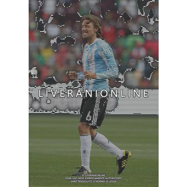 12/06/2010 CAMPIONATO DEL MONDO SUD AFRICA 2010 GARA 3 ARGENTINA-NIGERIA NELLA FOTO ESULTANZA DI Gabriel HEINZE AG FIROFOTO-AG ALDOL IVERANI-ONLY ITALY
