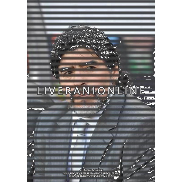 (100612) -- JOHANNESBURG, June 12, 2010 () -- Diego Maradona, the head coach of Argentina reacts during a group B first round match against Nigeria at the 2010 FIFA World Cup at Ellis Park stadium in Johannesburg, South Africa, on June 12, 2010. (/Xu Suhui) (fym) ©Photoshot/Agenzia Aldo Liverani Sas - ITALY ONLY - ARGENTINA- USA FIFA WORLD CUP CAMPIONATI MONDIALI SUD AFRICA 2010