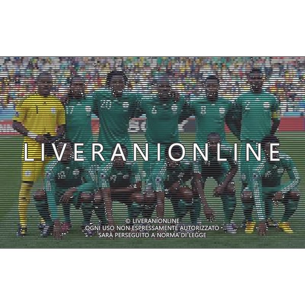 (100612) -- JOHANNESBURG, June 12, 2010 () -FORMAZIONE NIGERIA- The Nigerian soccer team pose before a group B first round match against Argentina at the 2010 FIFA World Cup at Ellis Park stadium in Johannesburg, South Africa, on June 12, 2010. (/Wang Yuguo) (xm) ©Photoshot/Agenzia Aldo Liverani Sas - ITALY ONLY - ARGENTINA- USA FIFA WORLD CUP CAMPIONATI MONDIALI SUD AFRICA 2010