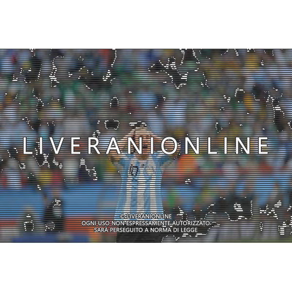 (100612) -- JOHANNESBURG, June 12, 2010 () -- Lionel Messi of Argentina reacts during a group B first round match against Nigeria at the 2010 FIFA World Cup at Ellis Park stadium in Johannesburg, South Africa, on June 12, 2010. (/Wang Yuguo) (xm) ©Photoshot/Agenzia Aldo Liverani Sas - ITALY ONLY - ARGENTINA- USA FIFA WORLD CUP CAMPIONATI MONDIALI SUD AFRICA 2010