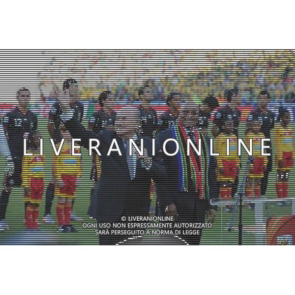 (100611) -- JOHANNESBURG, June 11, 2010 () -- FIFA President Joseph Sepp Blatter (L) and South African President Jacob Zuma (R) are present at the opening match between South Africa and Mexico of the 2010 World Cup at Soccer City stadium in Soweto, suburban Johannesburg of South Africa on June 11, 2010. (/Guo Yong) (ljq) ©Photoshot/Agenzia Aldo Liverani Sas - ITALY ONLY: SUDAFRICA - MESSICO FIFA WORLD CUP CAMPIONATI MONDIALI SUD AFRICA 2010